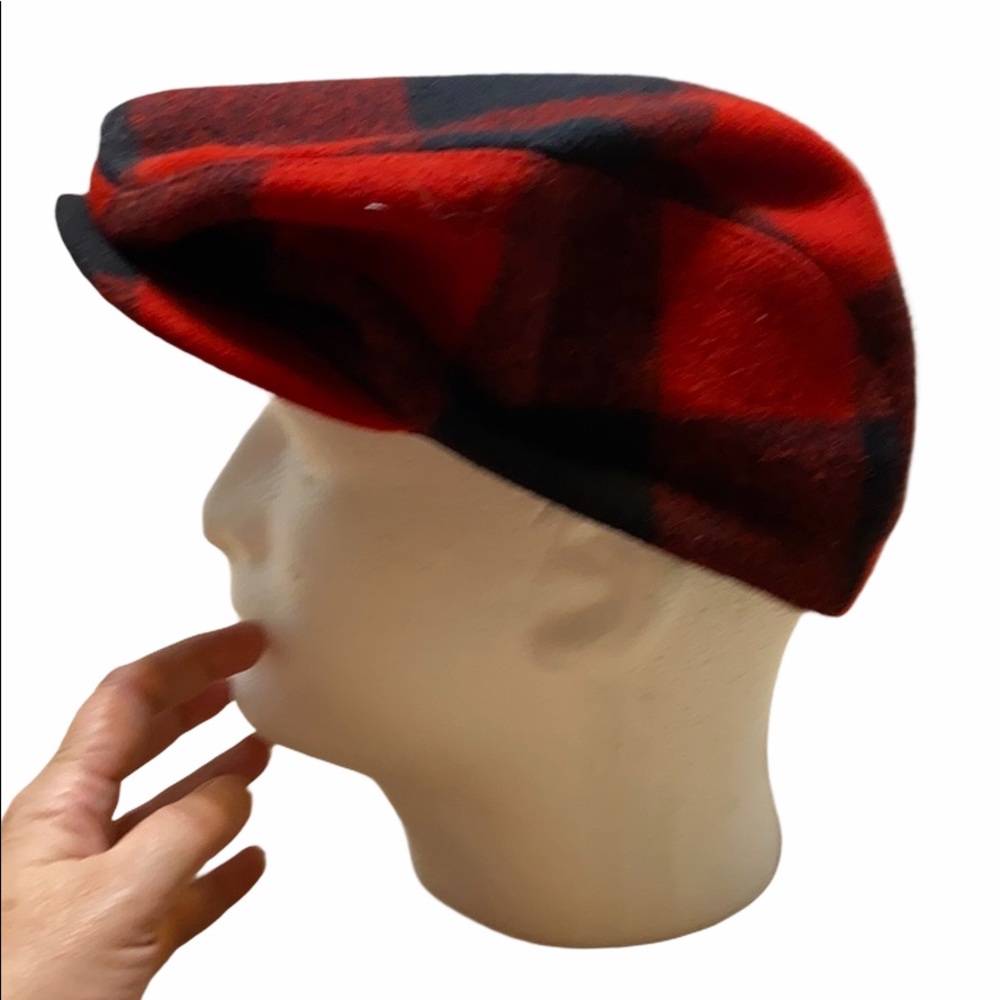 Pendleton 100% Wool Red black plaid Cap